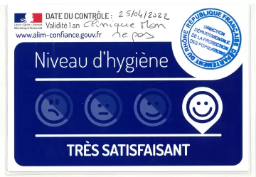 Niveau d'hygiène très satisfaisant 